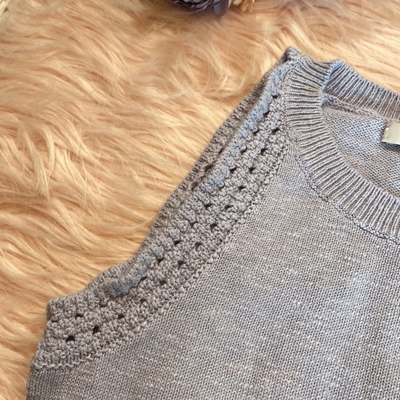 NWT Madewell Crochet-Trim Crop Sweater Tank in Distant Peri sz XS - Picture 3 of 11